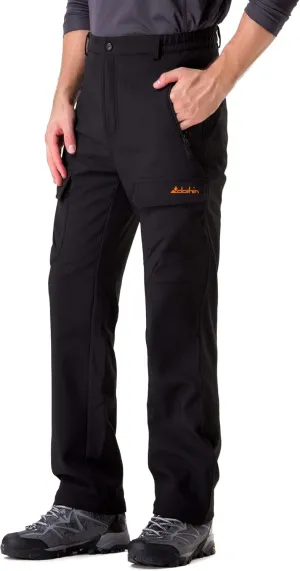 clothin Men's Insulated Pants Fleece Lined Snow Pants Softshell Water and Wind-Resistant