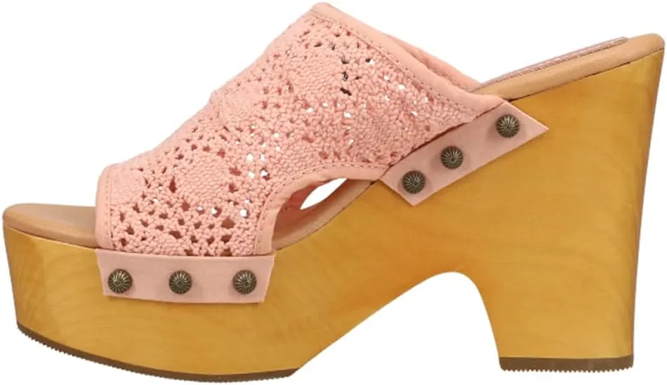 Dingo Womens Crafty Studded Platform Casual Sandals Casual High Heel 3" & Up - Pink