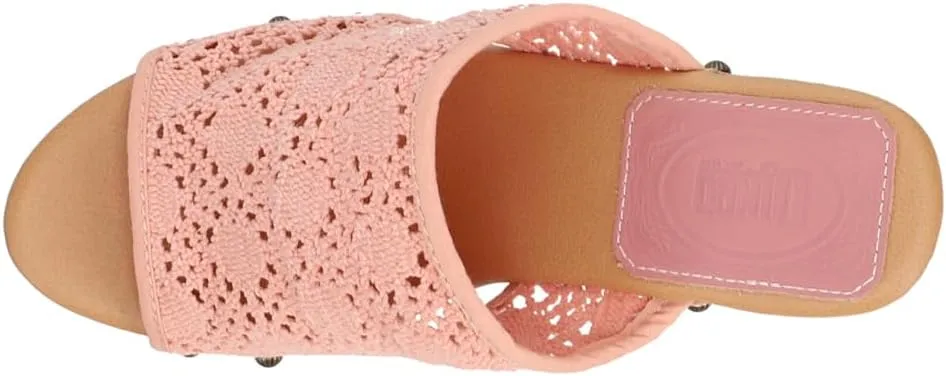 Dingo Womens Crafty Studded Platform Casual Sandals Casual High Heel 3" & Up - Pink