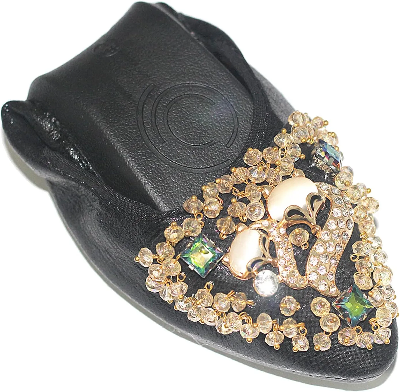 USANDY Women Ballet Flats Rhinestone Wedding Ballerina Shoes Foldable Sparkly Comfort Slip on Flat Shoes