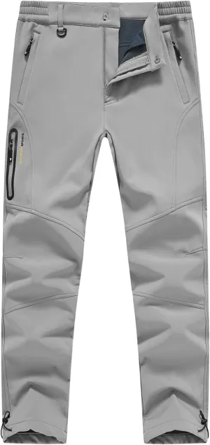 YSENTO Men's Fleece Lined Snow Ski Pants Waterproof Softshell Insulated Winter Cargo Hiking Camping Pants